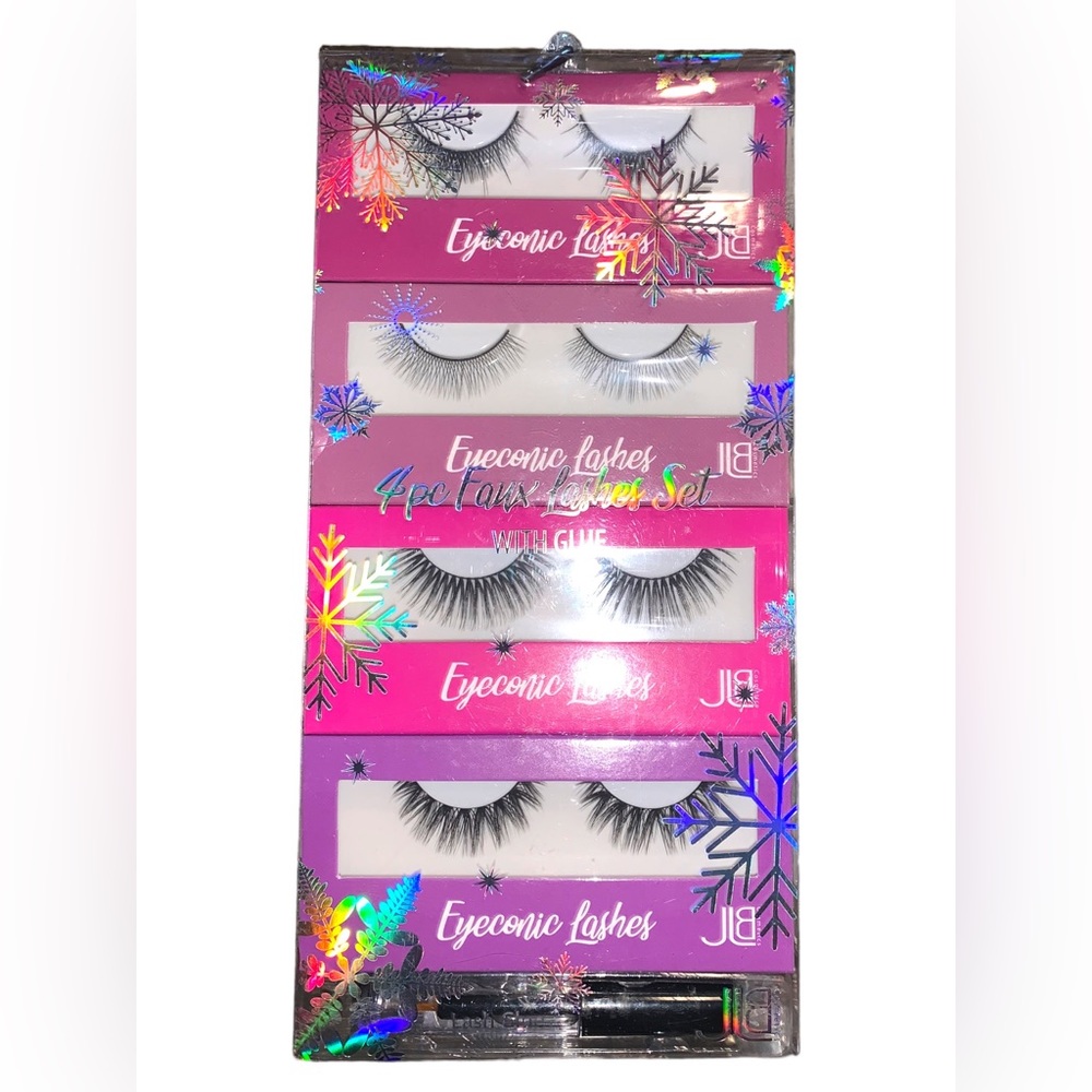 New Eyeconic faux lashes 4 sets with lash glue
